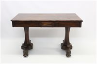 Lot 1345 - Early Victorian rosewood sofa table, rounded...