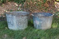 Lot 1346 - Two similar antique copper vessels, each of...