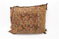 Lot 1451 - Old kilim floor cushion with geometric...