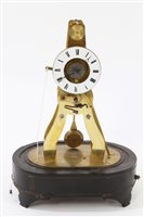 Lot 1253 - 19th century French skeleton alarm clock with...