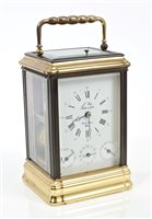 Lot 1258 - Contemporary French brass repeating alarm...