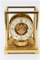 Lot 1259 - Jaeger-LeCoultre Atmos clock in gilt brass...