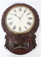 Lot 1267 - Early Victorian drop-dial wall clock with...