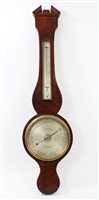 Lot 1276 - George IV banjo barometer with silvered dial...