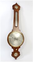 Lot 1279 - 19th century banjo barometer with silvered...