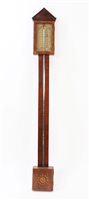 Lot 1283 - George III Scottish stick barometer with...