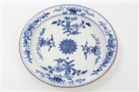 Lot 166 - 18th century Derby blue and white plate...