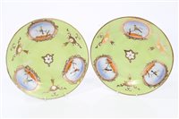 Lot 169 - Pair early 19th century Coalport green ground...