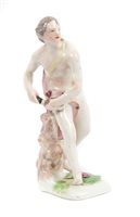 Lot 176 - 18th century Meissen figure of a classical...