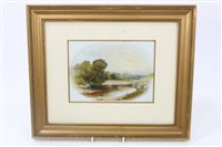 Lot 187 - J. W. Law, 1905, Edwardian oil on porcelain...