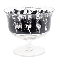 Lot 190 - 1920s Vedar black painted glass pedestal bowl...