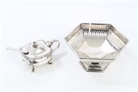 Lot 199 - A Walker and Hall silver hexagonal-shaped...