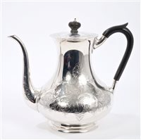 Lot 206 - Early 20th century silver coffee pot of...