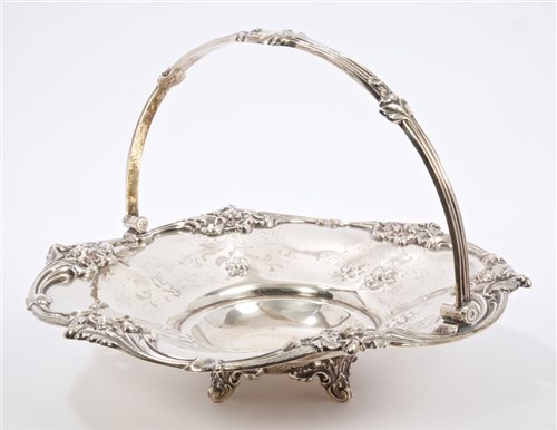 Lot 224 - Victorian silver cake basket of dished...