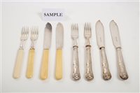 Lot 236 - Set of eight pairs 1940s silver-bladed...