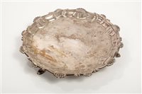 Lot 240 - George III silver waiter of circular form,...