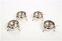 Lot 247 - Matched set of four George V silver salts of...