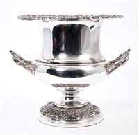 Lot 249 - 19th century silver plated twin-handled wine...