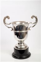 Lot 252 - 1930s silver trophy cup with flared rim and...