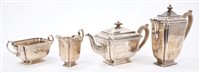 Lot 270 - Fine quality George V four piece silver tea...