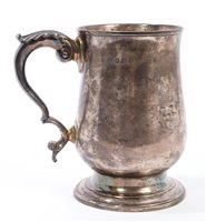 Lot 272 - George III silver mug of baluster form, with...