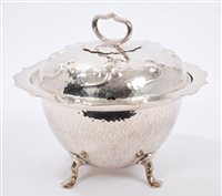 Lot 273 - Good quality silver plated tureen of cauldron...