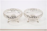 Lot 274 - Pair early 20th century silver bowls of...