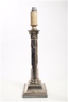 Lot 279 - Victorian silver plated table lamp base in the...