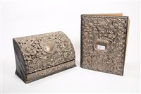 Lot 280 - Edwardian silver mounted green leather...