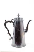 Lot 286 - Fine quality George II silver coffee pot of...