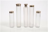 Lot 298 - Four Victorian decagonal glass toilet bottles...