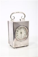 Lot 300 - Late Victorian silver carriage clock with...