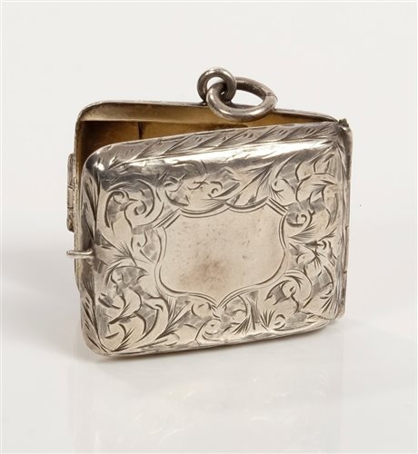 Lot 301 - Edwardian silver stamp case of rectangular...