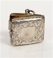 Lot 301 - Edwardian silver stamp case of rectangular...