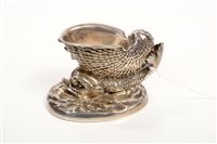 Lot 303 - 19th century cast white metal salt in the form...