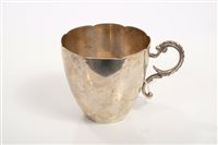 Lot 307 - White metal cup or beaker of conical form,...