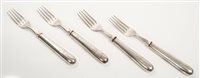 Lot 314 - Four Victorian silver fish forks with silver...