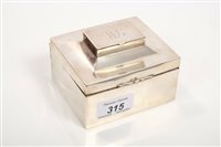 Lot 315 - Unusual George V silver cigarette box of...