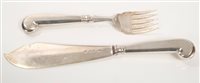 Lot 316 - 1930s pair silver fish servers with silver...