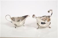 Lot 318 - George III silver sauce boat of conventional...