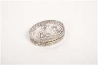 Lot 320 - Contemporary Continental silver box of oval...