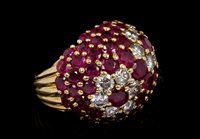 Lot 457 - 1960s Kutchinsky 18ct gold diamond and ruby...