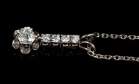 Lot 566 - Diamond pendant with an old cut diamond in...