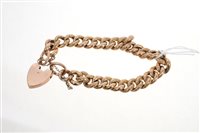 Lot 601 - Edwardian rose-coloured metal curb link...