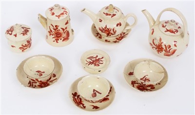 Lot 118 - Unusual late 18th century creamware miniature 'toy' part tea service