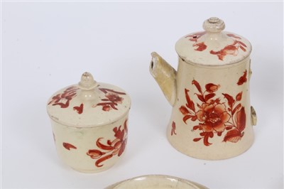 Lot 118 - Unusual late 18th century creamware miniature 'toy' part tea service