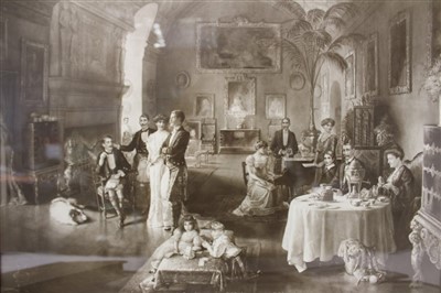 Lot 178 - Fine Edwardian print of the Earl of Strathmore and his family at Glamis Castle