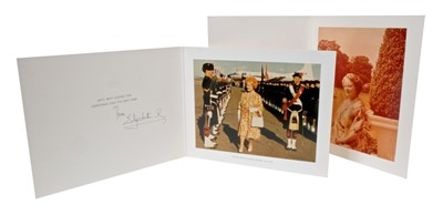Lot 171 - HM Queen Elizabeth The Queen Mother - two signed Christmas cards