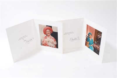 Lot 174 - HM Queen Elizabeth The Queen Mother - two signed Christmas cards