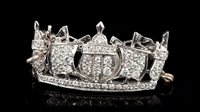 Lot 474 - Platinum and diamond Mural Crown brooch pavé...